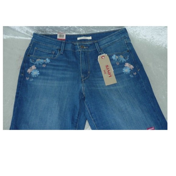 Women's Skinny Jeans Levi's Embroidered Mid Rise size 34 NEW - Picture 2 of 7